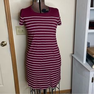 Maurice’s maroon/off white striped T-shirt dress size medium